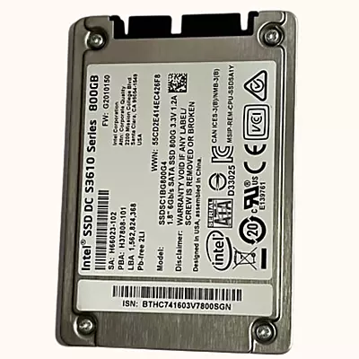 Intel DC S3610 800GB MLC SATA 6Gbps Internal SSD